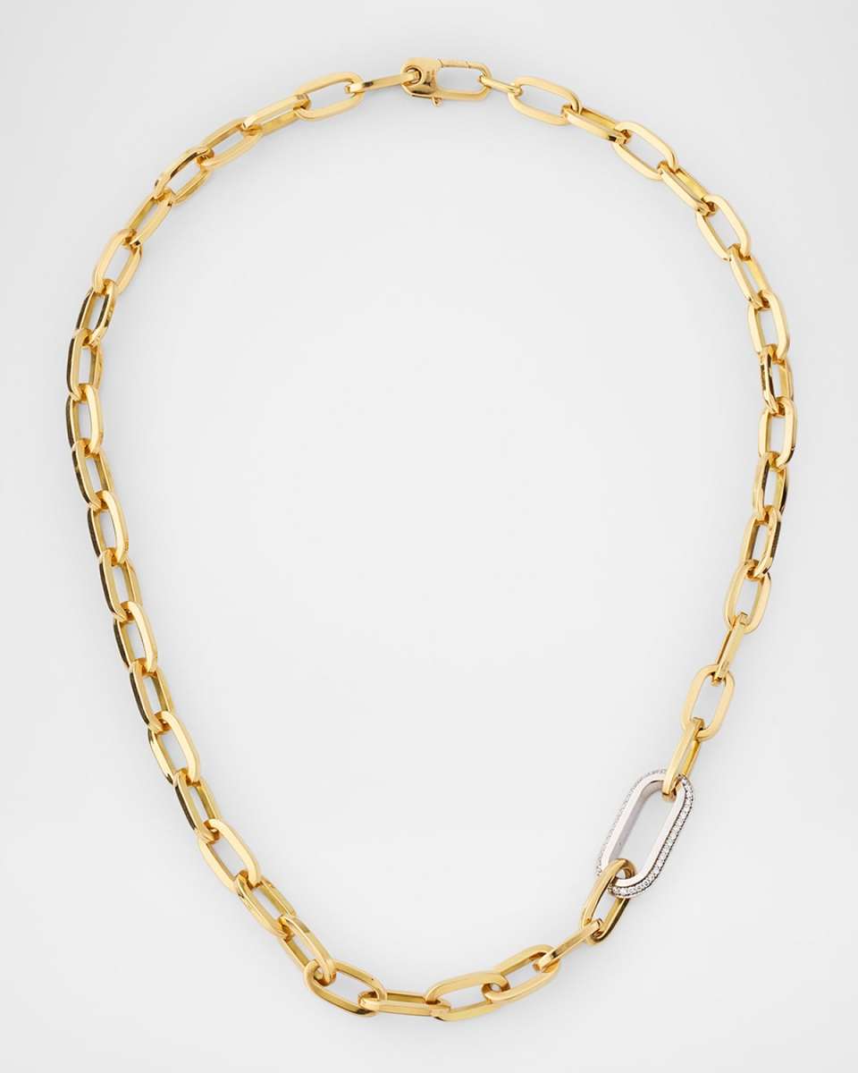 18K Yellow and White Gold Diamond Classic Necklace